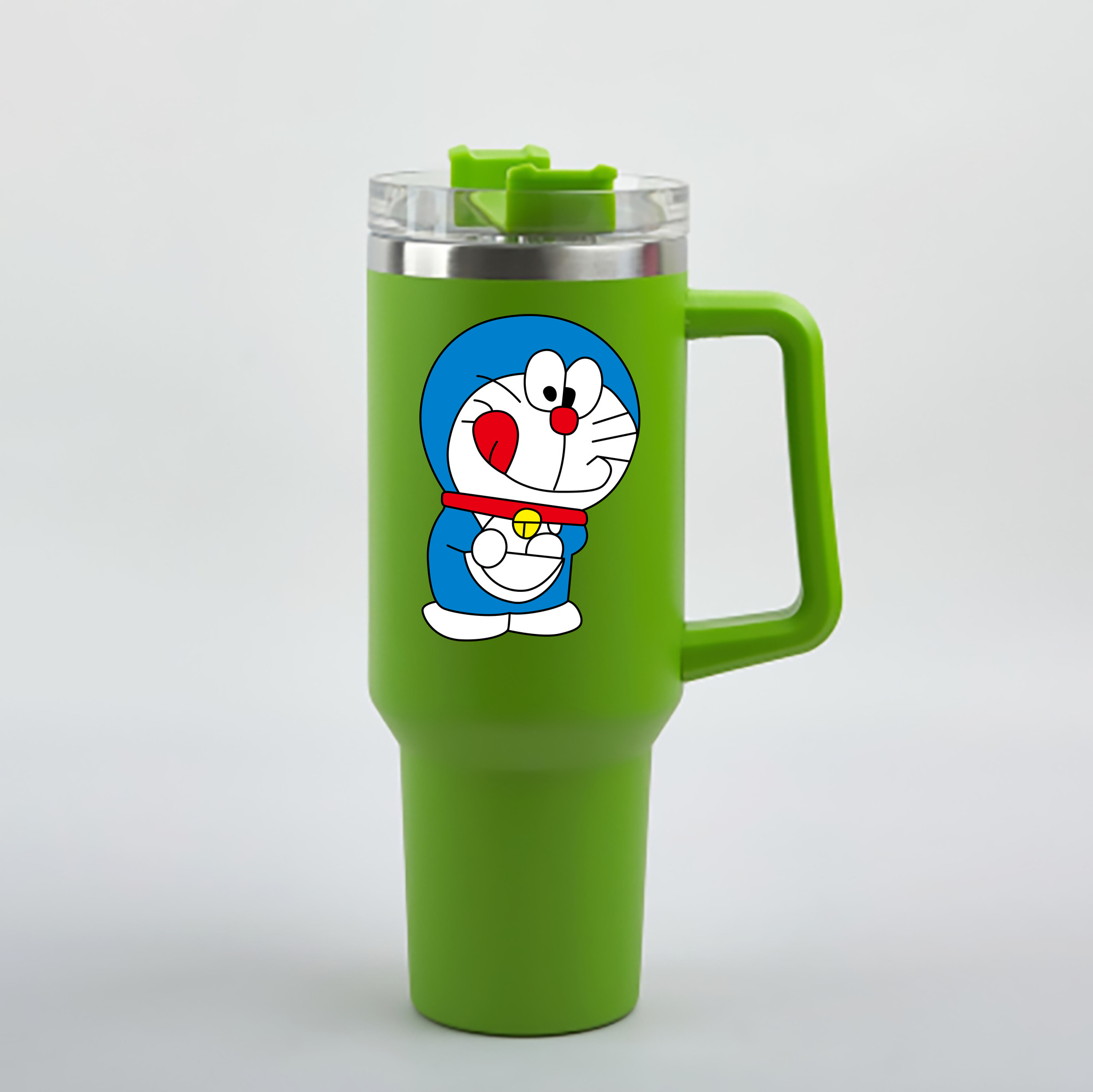 （画像用） ドラえもん Doraemon 1200mL車用タンブラー - クリスタルステッカー（プラスチックストロー付き）